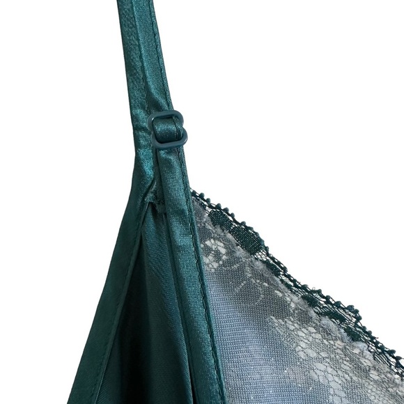 Vintage Victoria’s Secret Satin Slip Lingerie Dress Green L - Picture 9 of 11